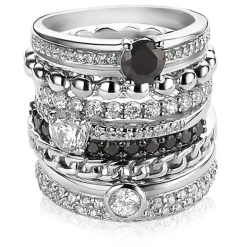 New Zinzi zilveren ring wit ZIR1081