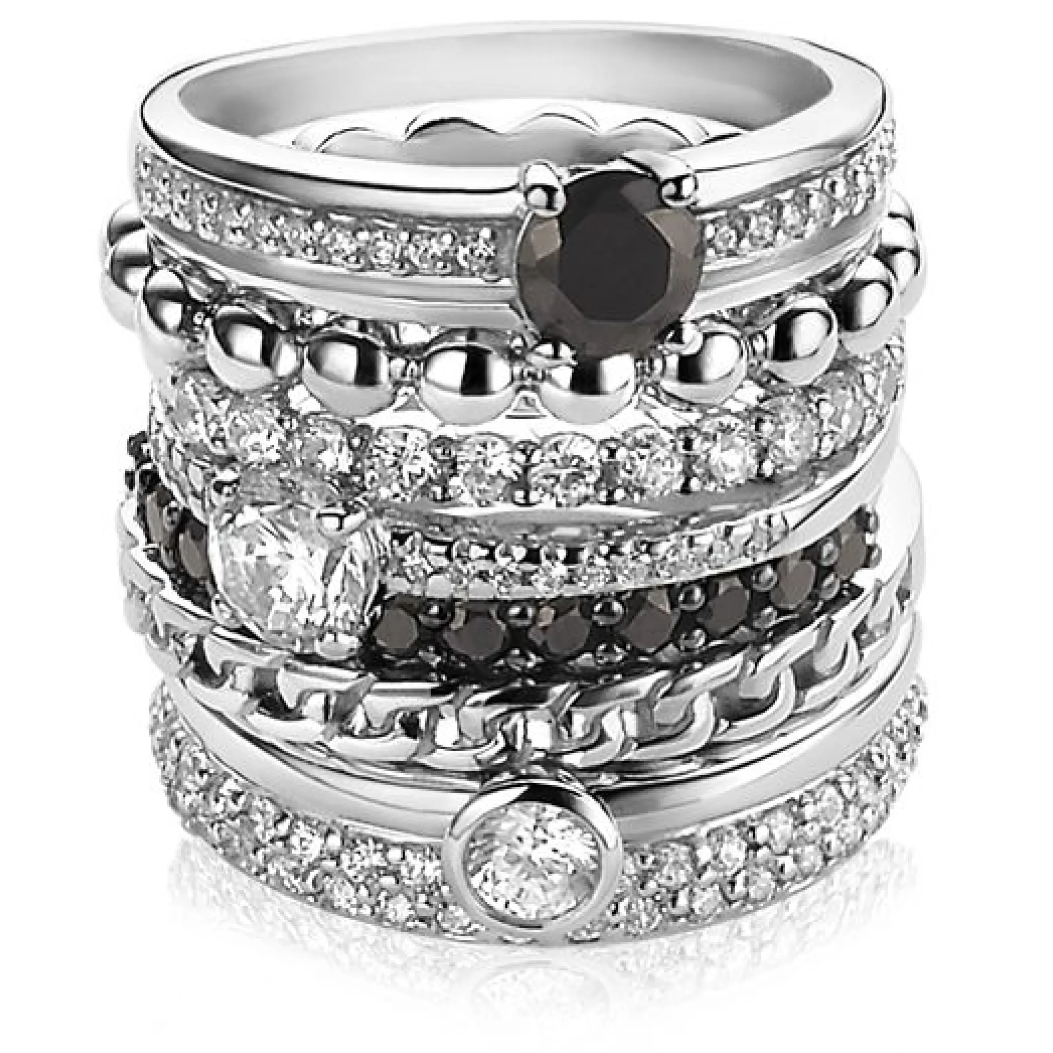 New Zinzi zilveren ring wit ZIR1081