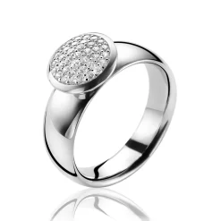 Hot Zinzi zilveren ring wit ZIR1151