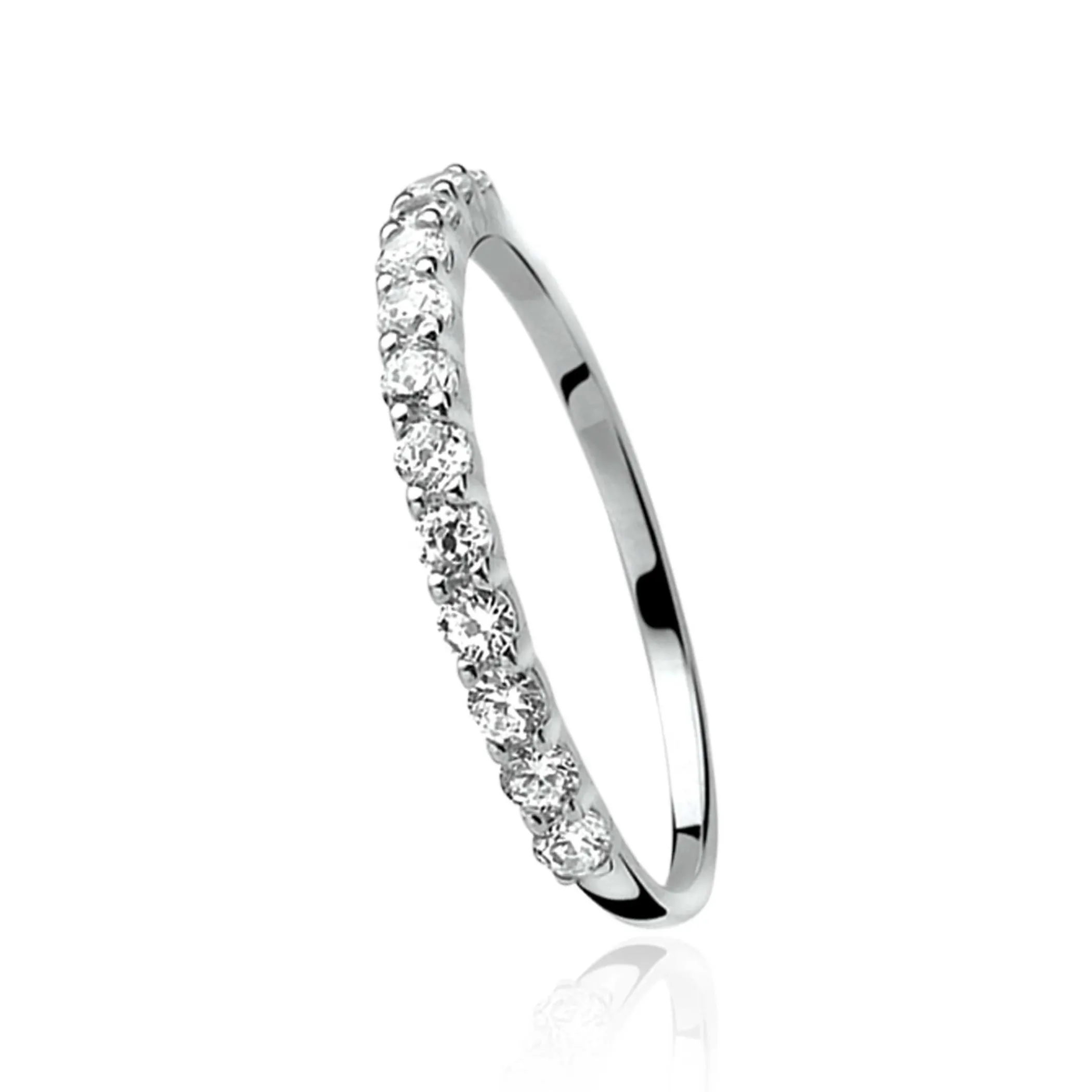 Online Zinzi zilveren ring wit ZIR827