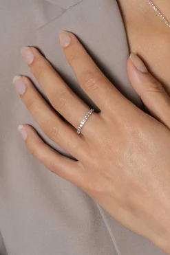 Online Zinzi zilveren ring wit ZIR827