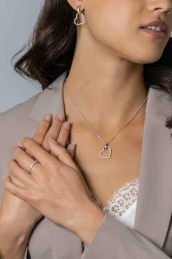 Online Zinzi zilveren ring wit ZIR827