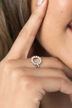 Outlet Zinzi zilveren ring zon wit ZIR1883
