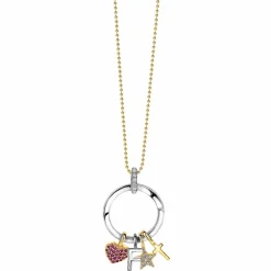 New Zinzi zilveren ronde hanger 21mm met sluitring wit ZIH2061 (zonder collier)