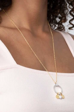 New Zinzi zilveren ronde hanger 21mm met sluitring wit ZIH2061 (zonder collier)