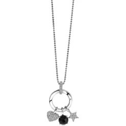 Discount Zinzi zilveren ronde hanger 17mm met sluitring wit ZIH2060 (zonder collier)