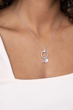 Discount Zinzi zilveren ronde hanger 17mm met sluitring wit ZIH2060 (zonder collier)