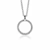 New Zinzi zilveren ronde hanger 22mm gedraaid witte zirconia ZIH2128 (zonder collier)
