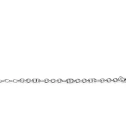 Hot Zinzi zilveren schakel armband, waarbij ronde schakels zijn gecombineerd met zes trendy grotere marine schakels 7,8mm breed 17-20cm ZIA2580