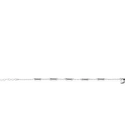 Outlet Zinzi zilveren schakel armband met vijf gladde bamboe vormen 17-20cm ZIA2577
