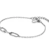 Sale Zinzi zilveren schakel armband met drie paperclip schakels, glad bewerkt witte zirconia's ZIA2330