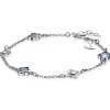 Best Zinzi zilveren schakel armband met twee zilveren en drie blauwe klavers 16-19cm ZIA2582
