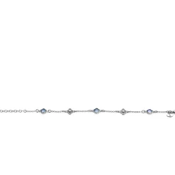Best Zinzi zilveren schakel armband met twee zilveren en drie blauwe klavers 16-19cm ZIA2582