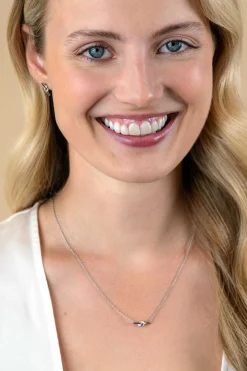 Hot Zinzi zilveren schakel ketting met staafje en trendy knoop 45-48cm ZIC2613