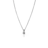 Hot Zinzi zilveren schakel ketting met druppelvormige hanger (15mm) bezet met vier witte zirkonia's 42-45 cm ZIC2655