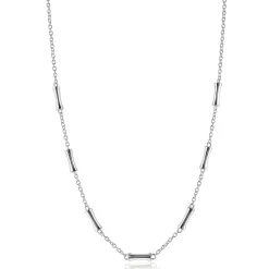Discount Zinzi zilveren schakel ketting met zeven gladde bamboe vormen 40-45m ZIC2577