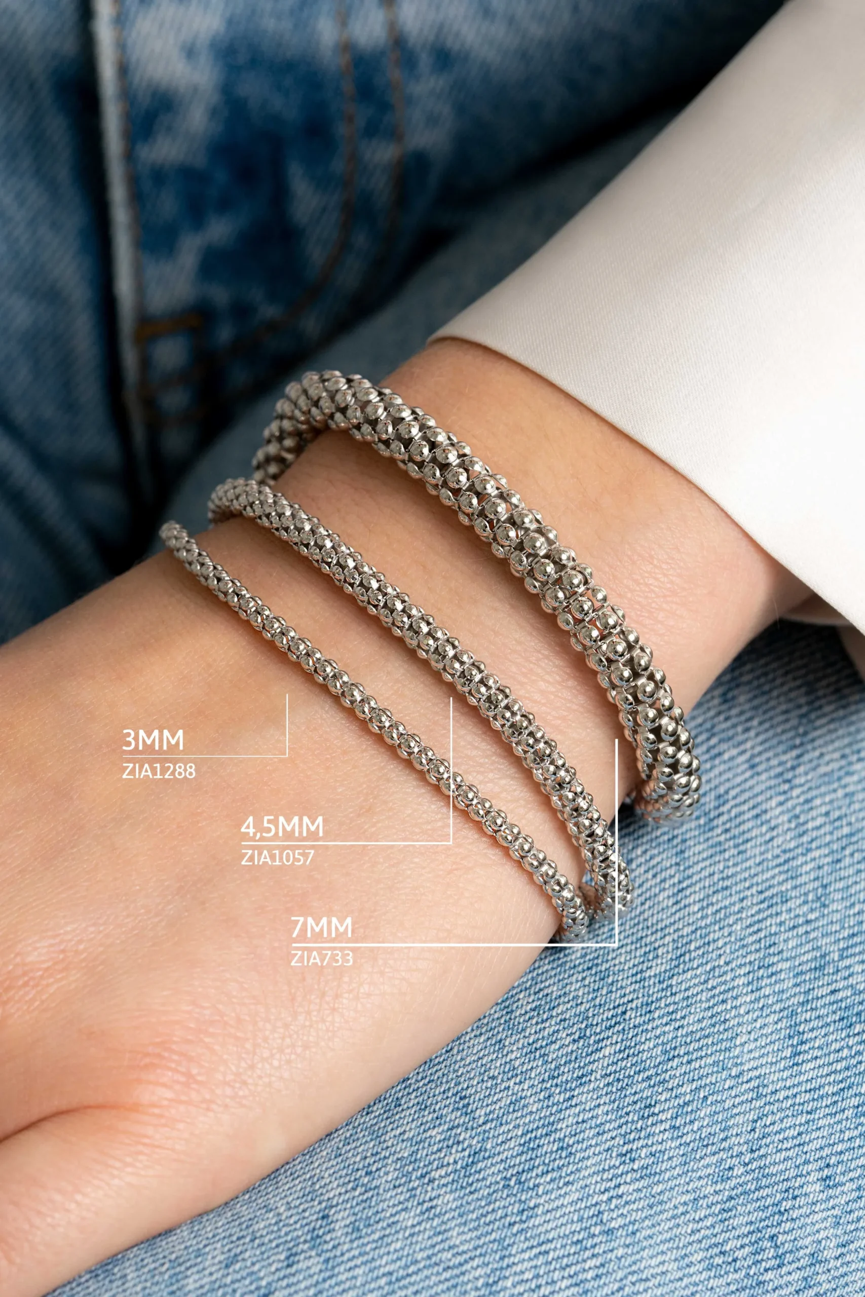 New Zinzi zilveren schakelarmband 4,5mm breed 19cm ZIA1057