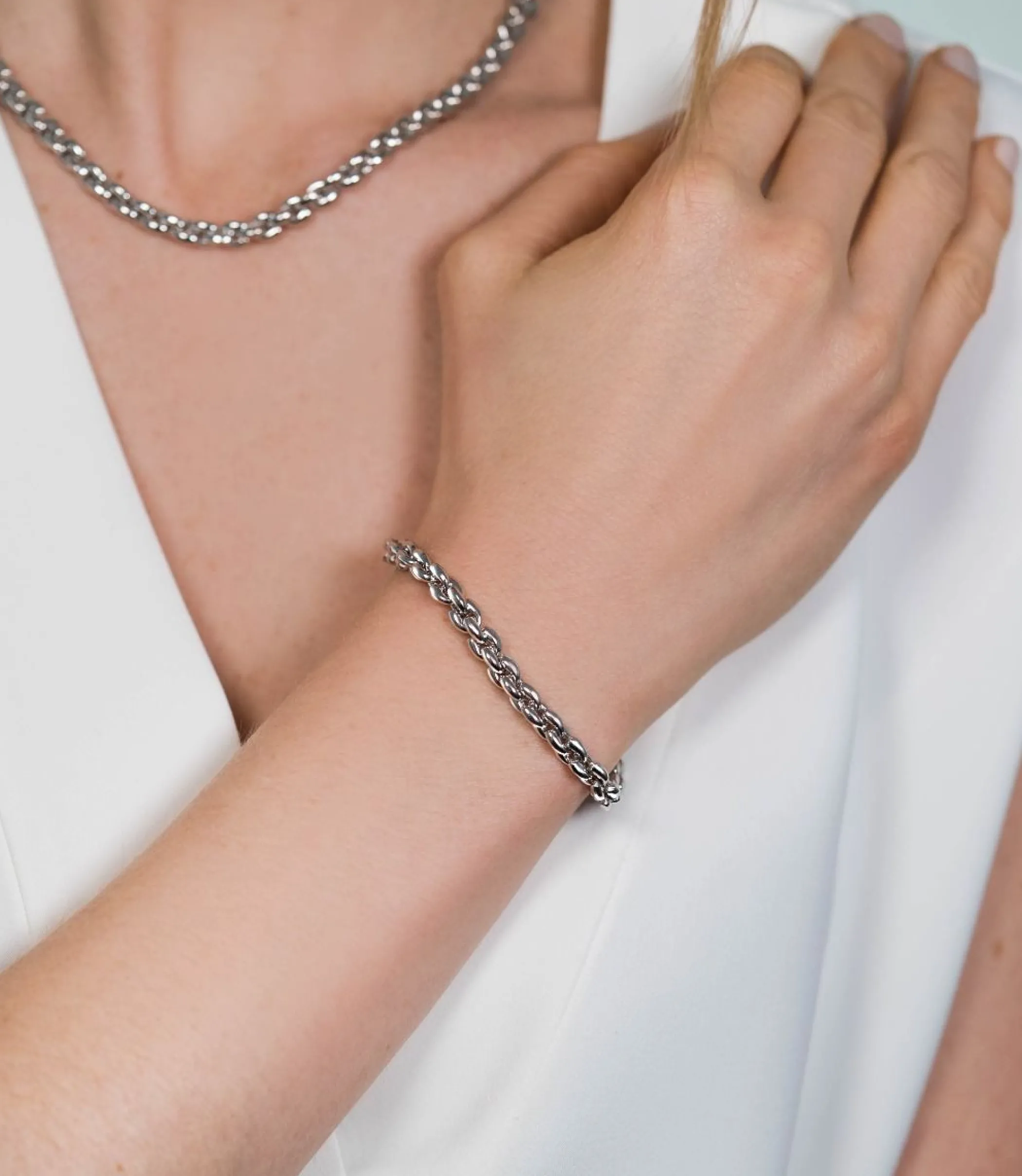 Online Zinzi zilveren schakelarmband 19,5cm ZIA1205
