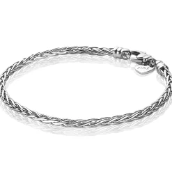 New Zinzi zilveren schakelarmband palmier massief 3mm breed 18,5cm ZIA1912