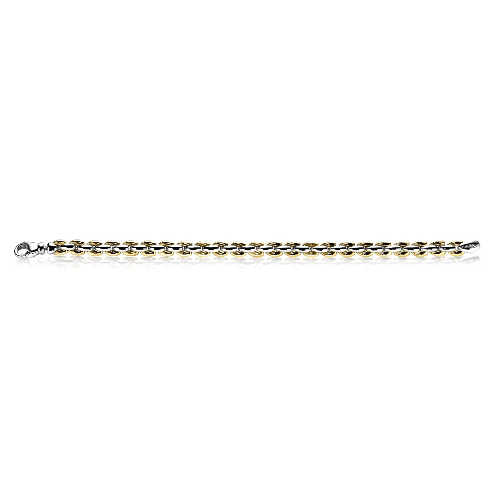 Sale Zinzi zilveren schakelarmband geel verguld 7mm breed 19,5cm ZIA1290