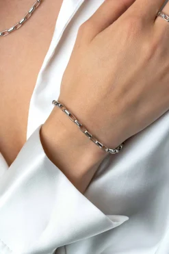Best Zinzi zilveren schakelarmband met rechthoekige schakels 3,8mm breed 20cm ZIA2514