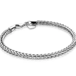 Hot Zinzi zilveren schakelarmband vossenstaart 4mm breed ZIA1925