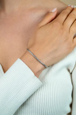 New Zinzi zilveren schakelarmband vossenstaart 2.5mm breed 19cm ZIA1287