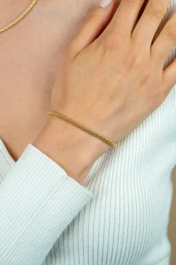 Sale Zinzi zilveren schakelarmband geelverguld 18,5cm ZIA1288G