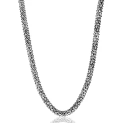 Best Zinzi zilveren schakelcollier 7mm breed, lengte 45cm ZIC733