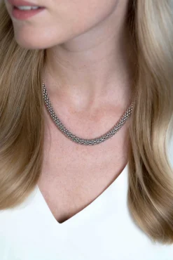 Best Zinzi zilveren schakelcollier 7mm breed, lengte 45cm ZIC733