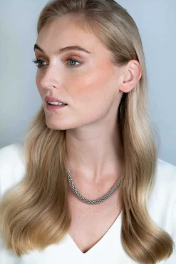 Best Zinzi zilveren schakelcollier 7mm breed, lengte 45cm ZIC733