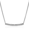 Sale Zinzi zilveren schakelcollier met staafje witte zirconia's 42-45cm ZIC1957