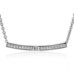 Sale Zinzi zilveren schakelcollier met staafje witte zirconia's 42-45cm ZIC1957