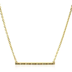 Sale Zinzi zilveren schakelcollier geelverguld met balkje witte zirconia's, groene blauwe bruine kleurstenen 42-45cm ZIC1964G