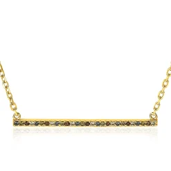 Sale Zinzi zilveren schakelcollier geelverguld met balkje witte zirconia's, groene blauwe bruine kleurstenen 42-45cm ZIC1964G