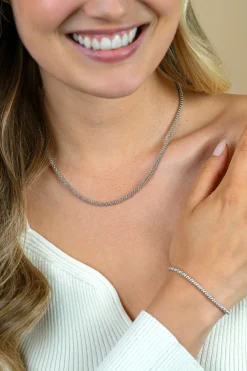 Online Zinzi zilveren schakelcollier 45cm ZIC1288