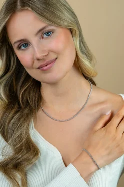 Online Zinzi zilveren schakelcollier 45cm ZIC1288