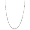 Zinzi zilveren schakelketting met gourmet en vierkante schakels met rechthoekige zetting witte zirconia 42-45cm ZIC2519