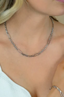 Discount Zinzi zilveren schakelketting met vijf lange ovale schakels 5,5mm breed 43-47cm ZIC2711