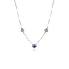 Online Zinzi zilveren schakelketting met twee lichtblauwe klavers en een donkerblauwe klaver 42-45cm ZIC2663B