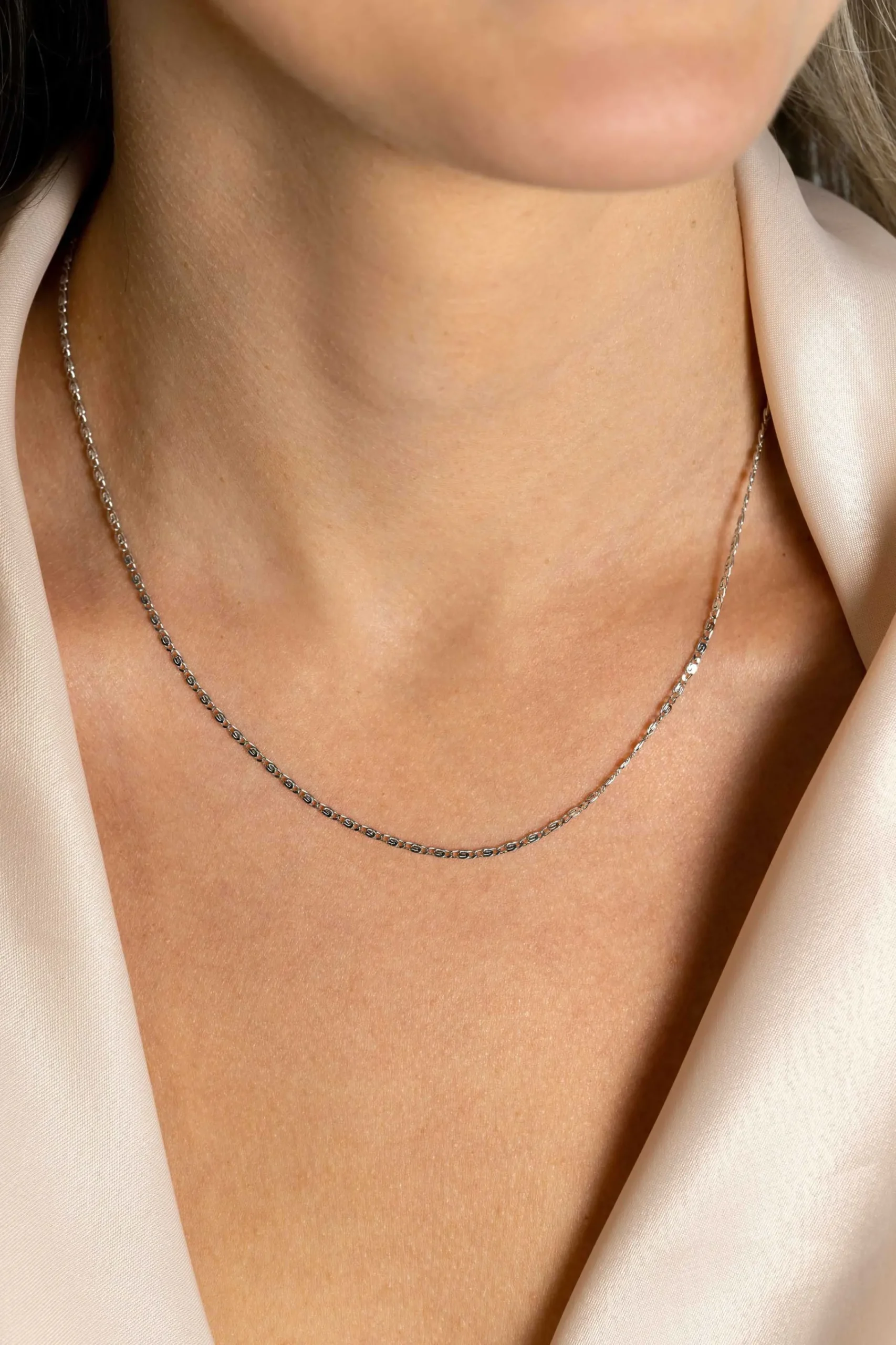 Outlet Zinzi zilveren scroll schakelketting, waarbij de schakels een dubbele krul/kronkeling maken 42-45cm ZIC2479
