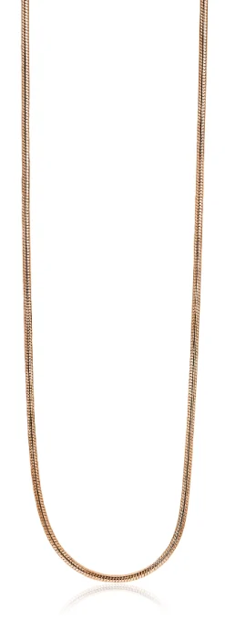 Outlet Zinzi zilveren slangen collier rosé verguld 1mm breed 45cm ZISL45R
