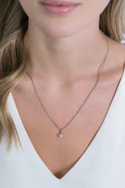 Best Zinzi zilveren ster hanger 13mm wit ZIH2138 (zonder collier)