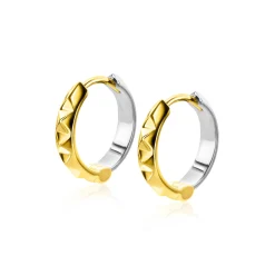 Discount Zinzi zilveren studs oorringen extra 14K geel verguld bicolor 15mm ZIO2167CRG