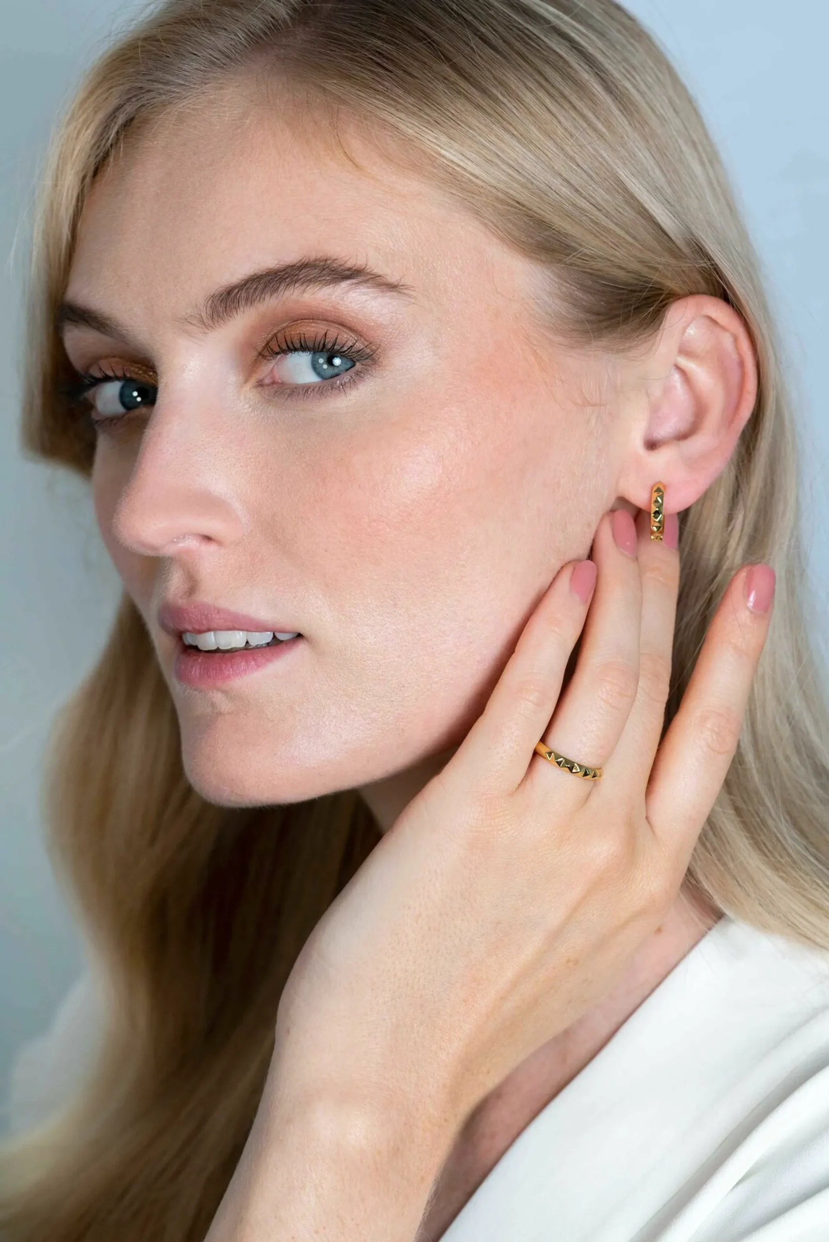 Discount Zinzi zilveren studs oorringen extra 14K geel verguld bicolor 15mm ZIO2167CRG