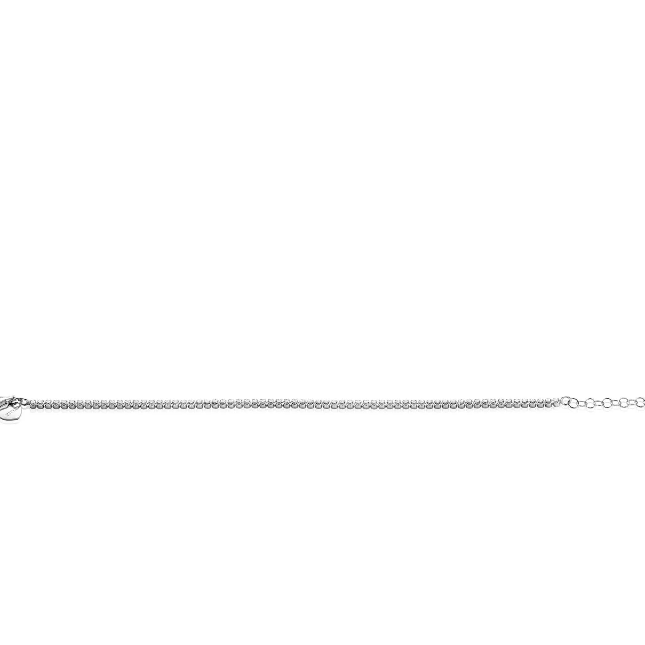 Discount Zinzi zilveren tennis armband 2,5mm breed en bezet met witte zirconia's in ronde kastzettingen 17-20cm ZIA2590