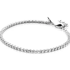 Sale Zinzi zilveren tennis armband 3mm breed en bezet met witte zirkonia's in vierkante kastzettingen 17-20cm ZIA2665