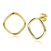 New Zinzi zilveren trendy oorstekers 14K geel verguld 23mm vierkant open ZIO2094G
