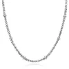 Hot Zinzi zilveren vierkante schakel ketting 6mm breed afwisselend bezet met witte zirkonia's 45cm ZIC2678