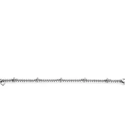 Hot Zinzi zilveren vierkante schakel armband 6mm breed afwisselend bezet met witte zirkonia's 19cm ZIA2678